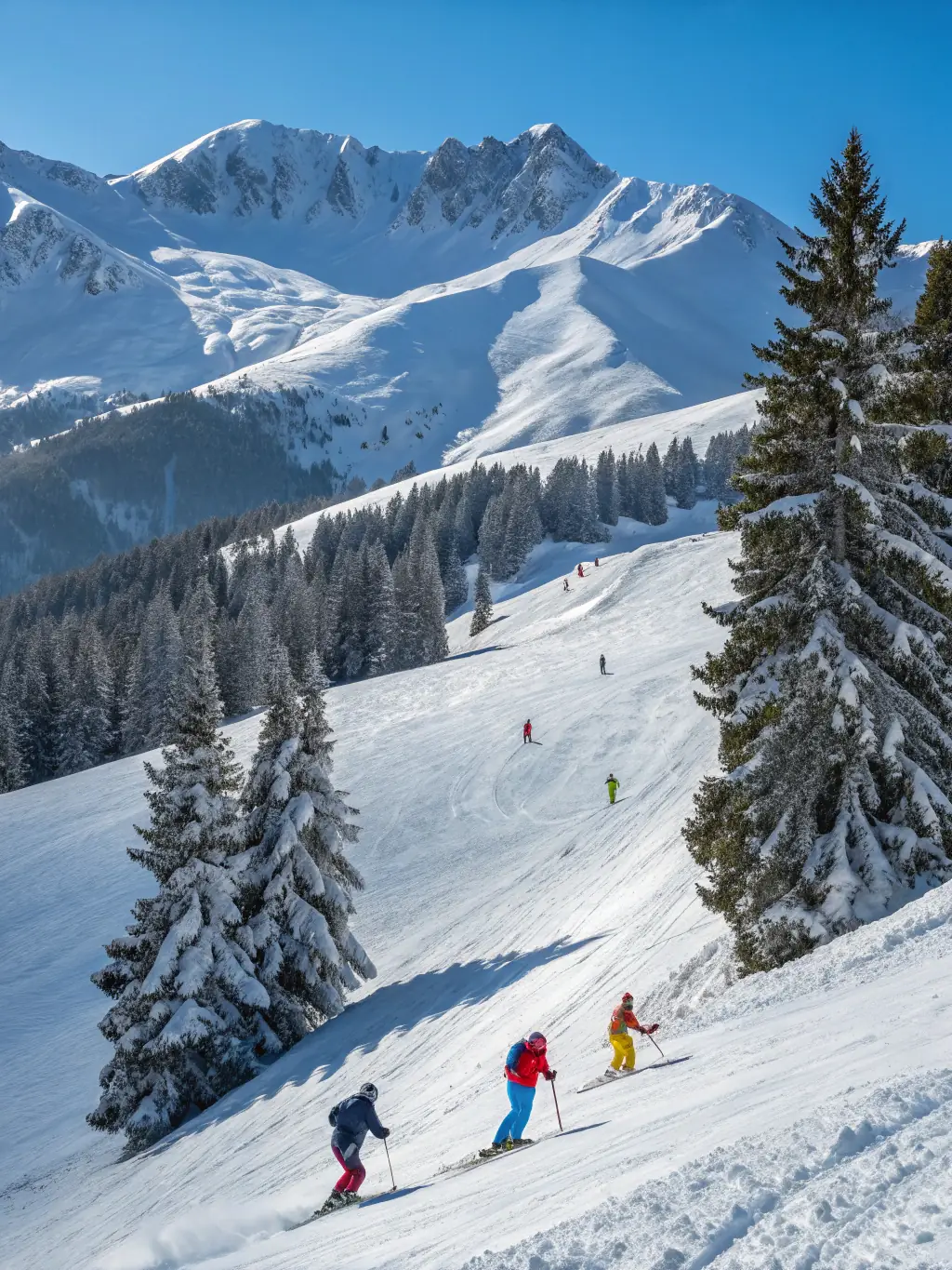 A scenic shot of a group participating in a guided ski tour, highlighting the beauty of the Ariège region and the committee's commitment to accessible skiing experiences.