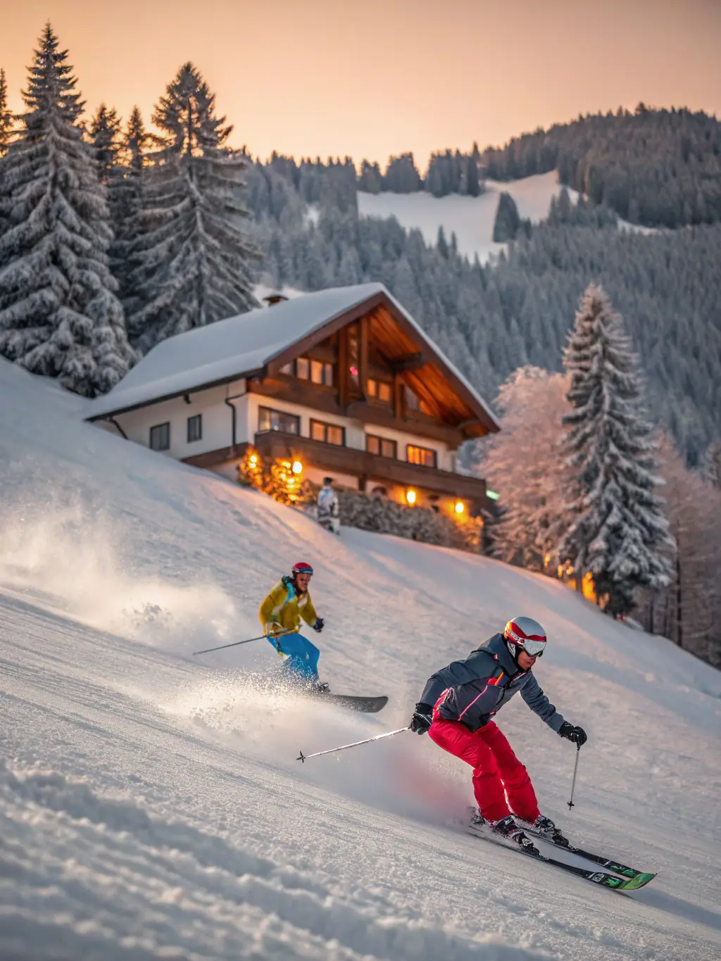A vibrant image of young skiers participating in a training session, showcasing the energy and enthusiasm of the program.