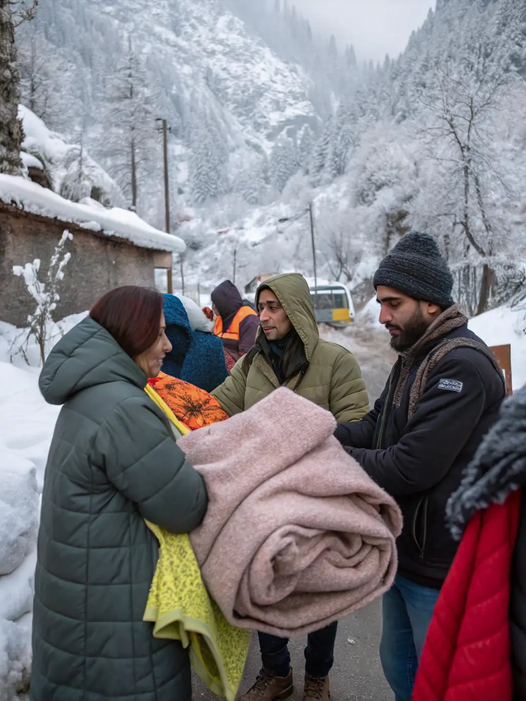 An image of volunteers assisting at a community skiing event, emphasizing the committee's dedication to community engagement and promoting winter sports.